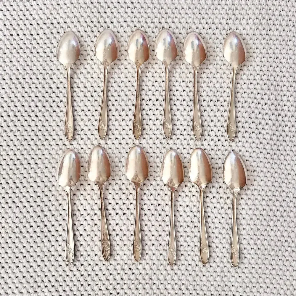 Oneida Tudor Plate Queen Bess Set of 12 Replacement Teaspoons Spoons Flatware
